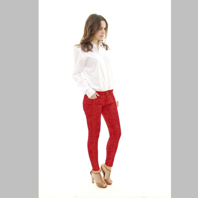 Tela Denim Floc Coral - Ribes y Casals