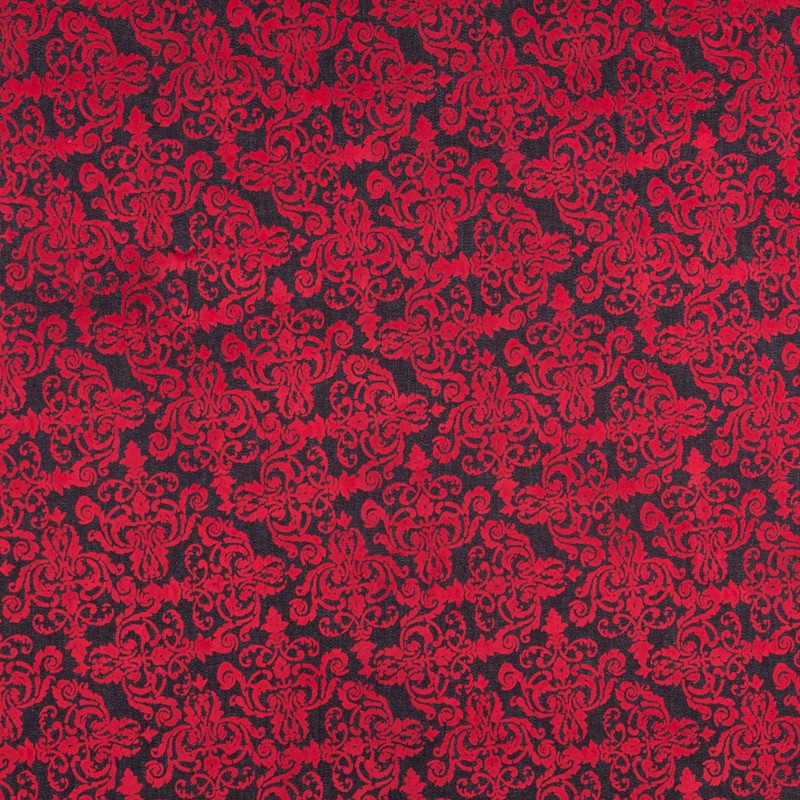 Tela Denim Stretch Jacquard Rojo - Ribes y Casals