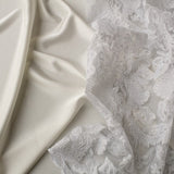 Tela Encaje Hoja Rebrodé Blanca - Ribes y Casals