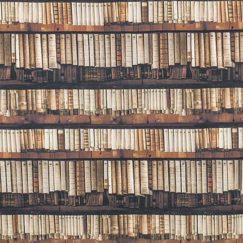 Tela Estampada Algodón Libros Marrón - Ribes y Casals