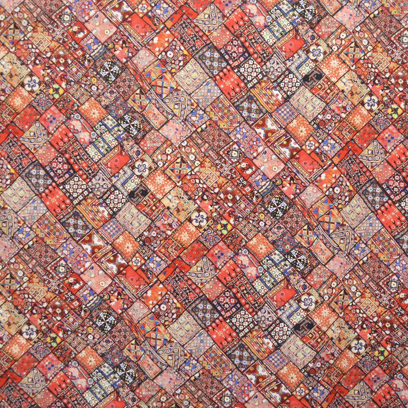 Tela Estampada Algodón Patchwork Roja - Ribes y Casals