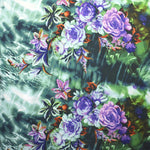 Tela Estampada Satén Bouquets Lila - Ribes y Casals