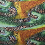 Tela Estampada Satén Leopardo Verde - Ribes y Casals