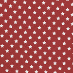 Tela Estrellas Blanca Fondo Rojo - Ribes y Casals