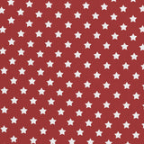 Tela Estrellas Blanca Fondo Rojo - Ribes y Casals