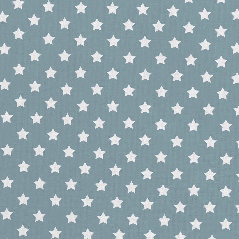 Tela Estrellas Blanca Fondo Turquesa - Ribes y Casals