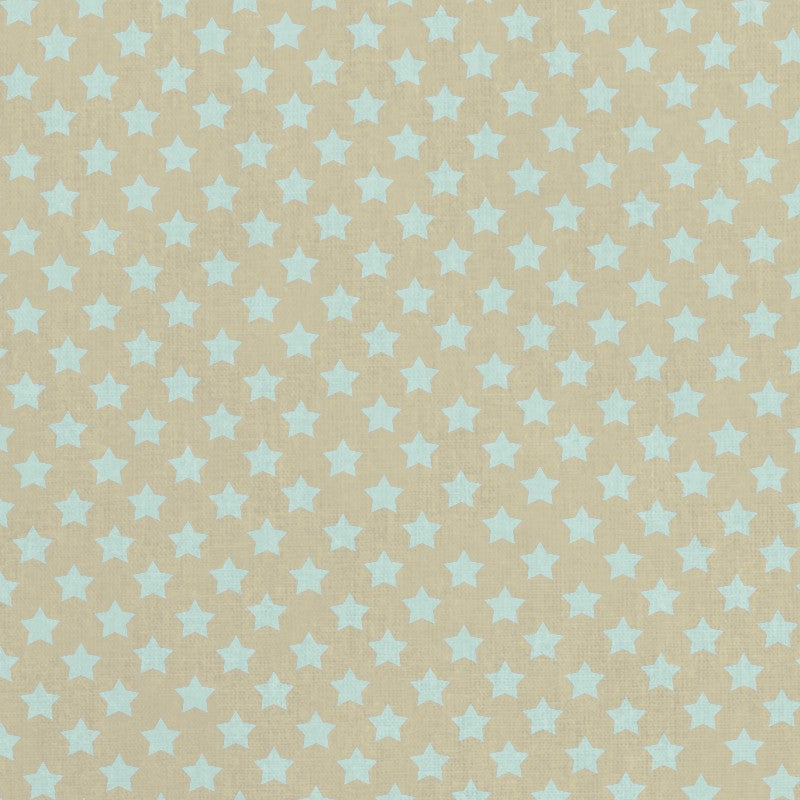 Tela Estrellas Celeste Fondo Beige - Ribes y Casals