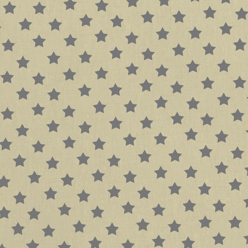 Tela Estrellas Gris Fondo Beige - Ribes y Casals