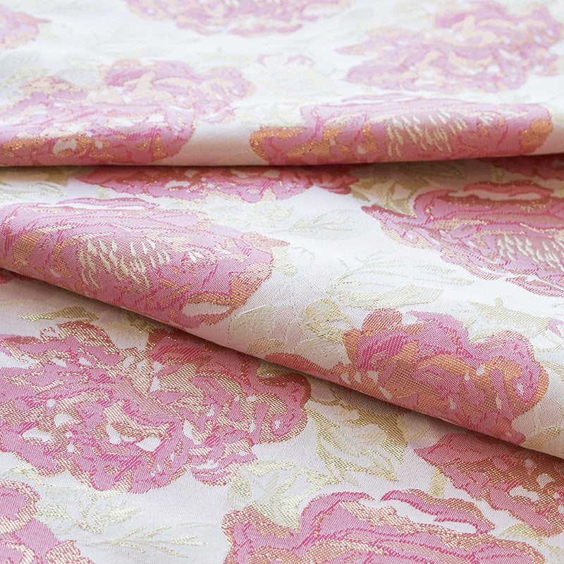 Tela Fantasía Flor Coral Oro - Ribes y Casals