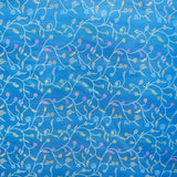 Tela Fantasía Ramas Aguamarina - Ribes y Casals