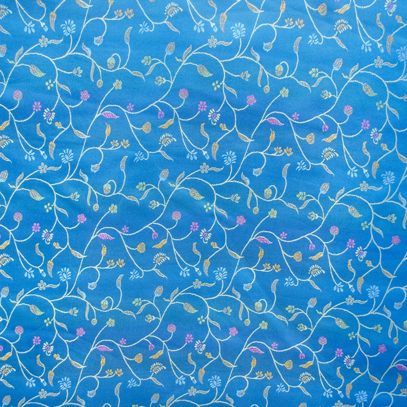 Tela Fantasía Ramas Aguamarina - Ribes y Casals