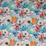 Tela Stretch Flamenca Flores Acuarela Blanca - Ribes y Casals
