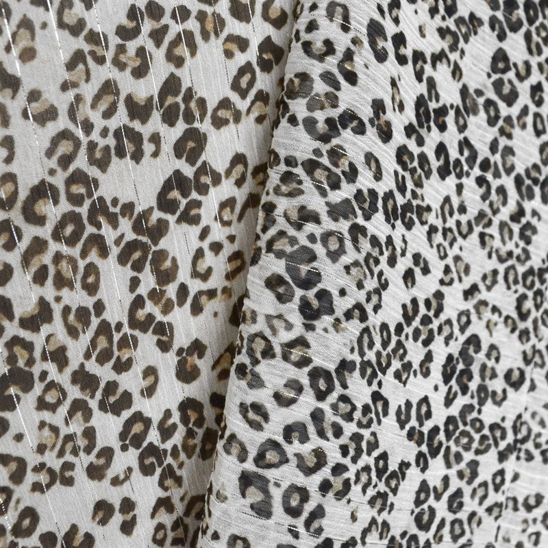 Tela Gasa Bambula Leopardo Beige - Ribes y Casals