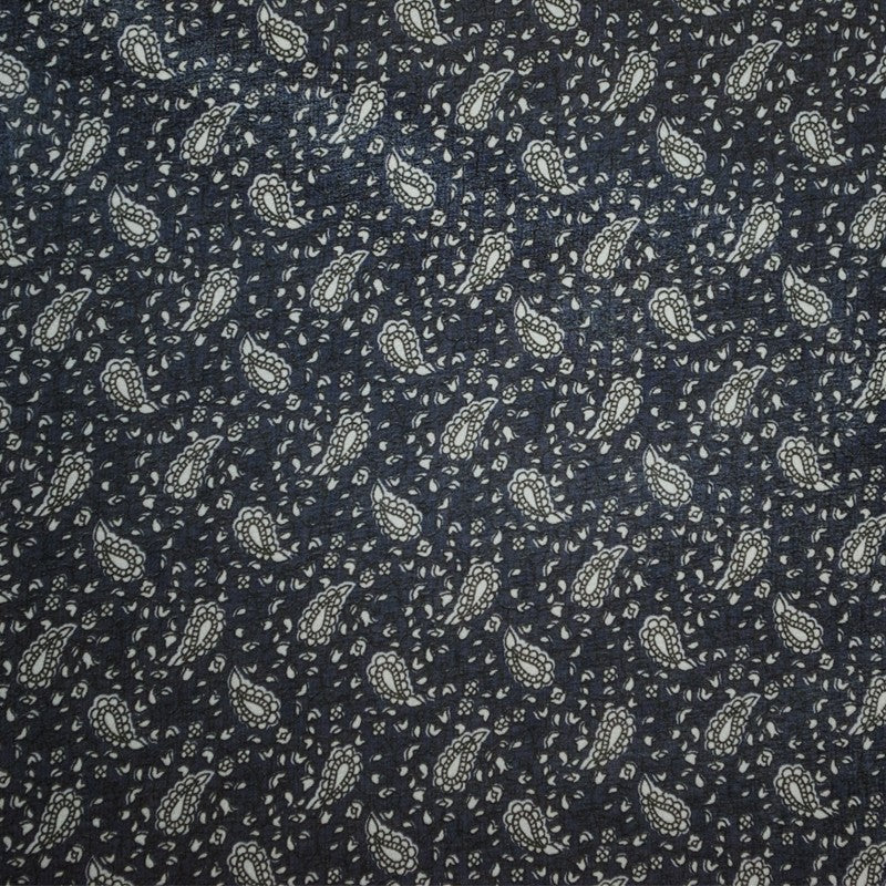 Tela Gasa Cachemir Azul Marino - Ribes y Casals