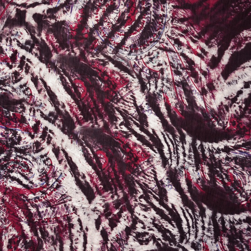 Tela Gasa Estampada Fantasía Fucsia - Ribes y Casals