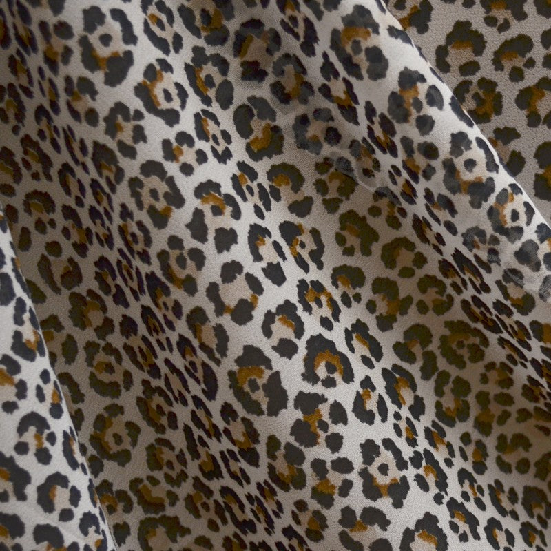 Tela Gasa Estampada Leopardo Marrrón - Ribes y Casals