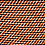 Tela Georgette Estampada Cubo Naranja - Ribes y Casals