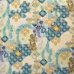 Tela Georgette Estampada Flor Hindú Agua - Ribes y Casals