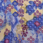 Tela Georgette Estampada Flor Hindú Azul - Ribes y Casals
