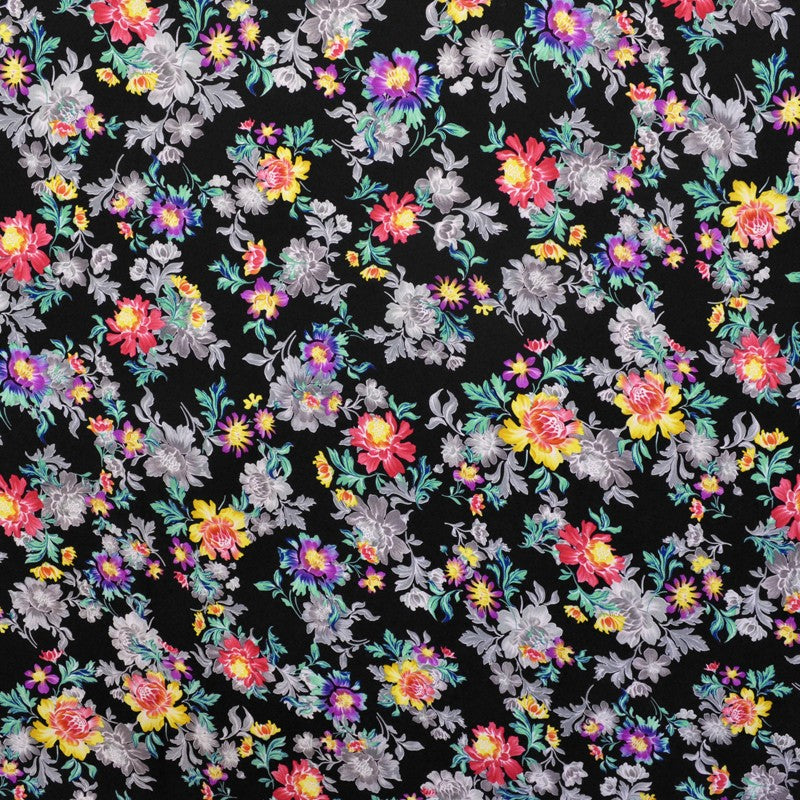 Tela Georgette Estampada Kimono Negro - Ribes y Casals