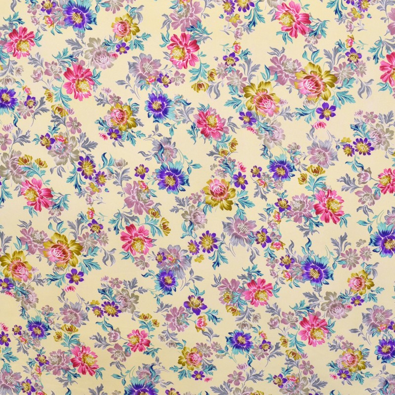 Tela Georgette Estampada Kimono Vainilla - Ribes y Casals