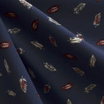 Tela Georgette Estampada Plumas Fondo Marino - Ribes y Casals