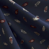 Tela Georgette Estampada Plumas Fondo Marino - Ribes y Casals
