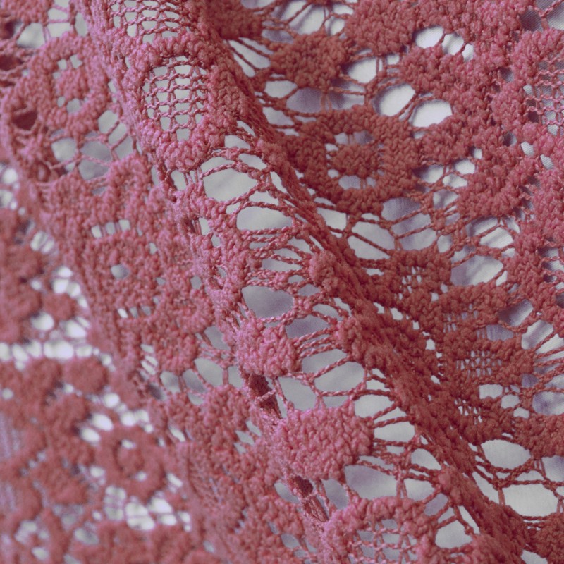 Tela Guipur Margaritas Rosa Palo Fuerte - Ribes y Casals