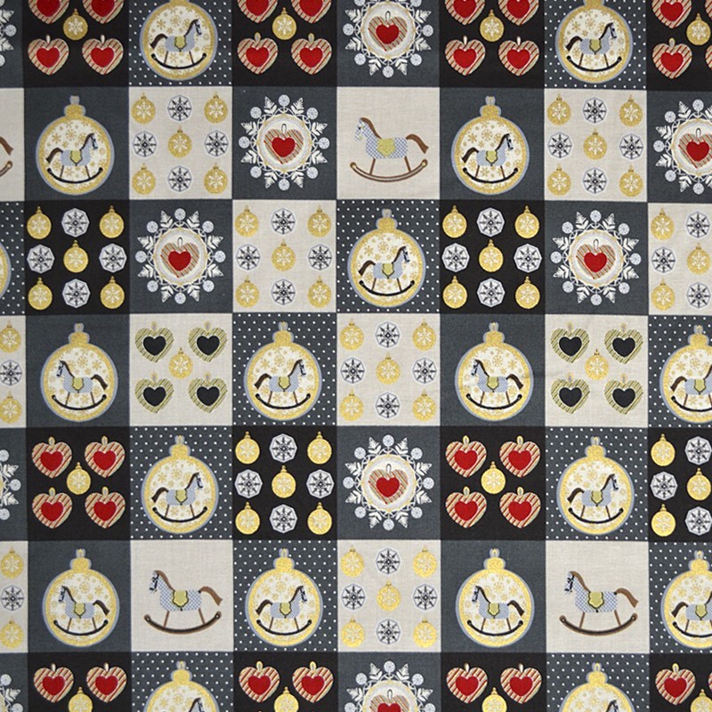 Tela Guirnalda Navidad Gris - Ribes y Casals