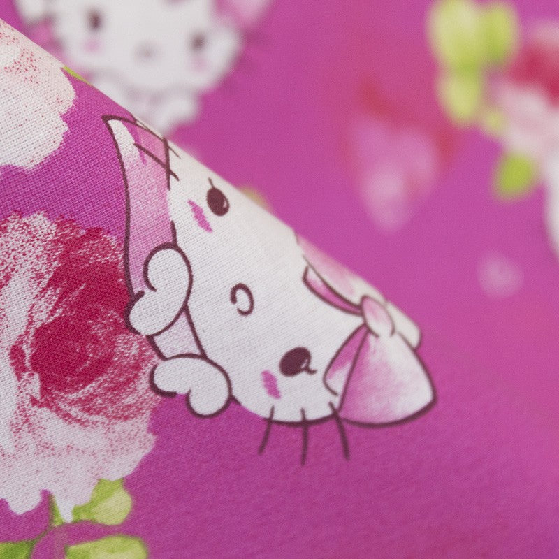 Tela Infantil Hello Kitty Fucsia - Ribes y Casals