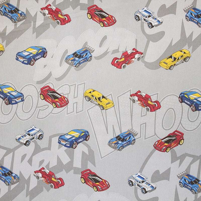 Tela Infantil Hot Wheels Gris - Ribes y Casals