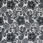 Tela Jacquard Encaje Flor Negra - Ribes y Casals
