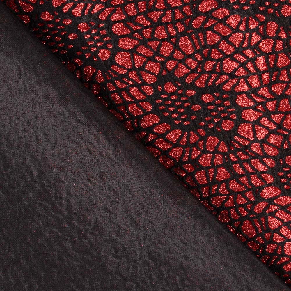 Tela Lamé Araña Rojo - Ribes y Casals