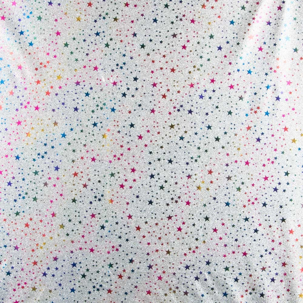 Tela Lamé Glitter Estrellas Plata - Ribes y Casals