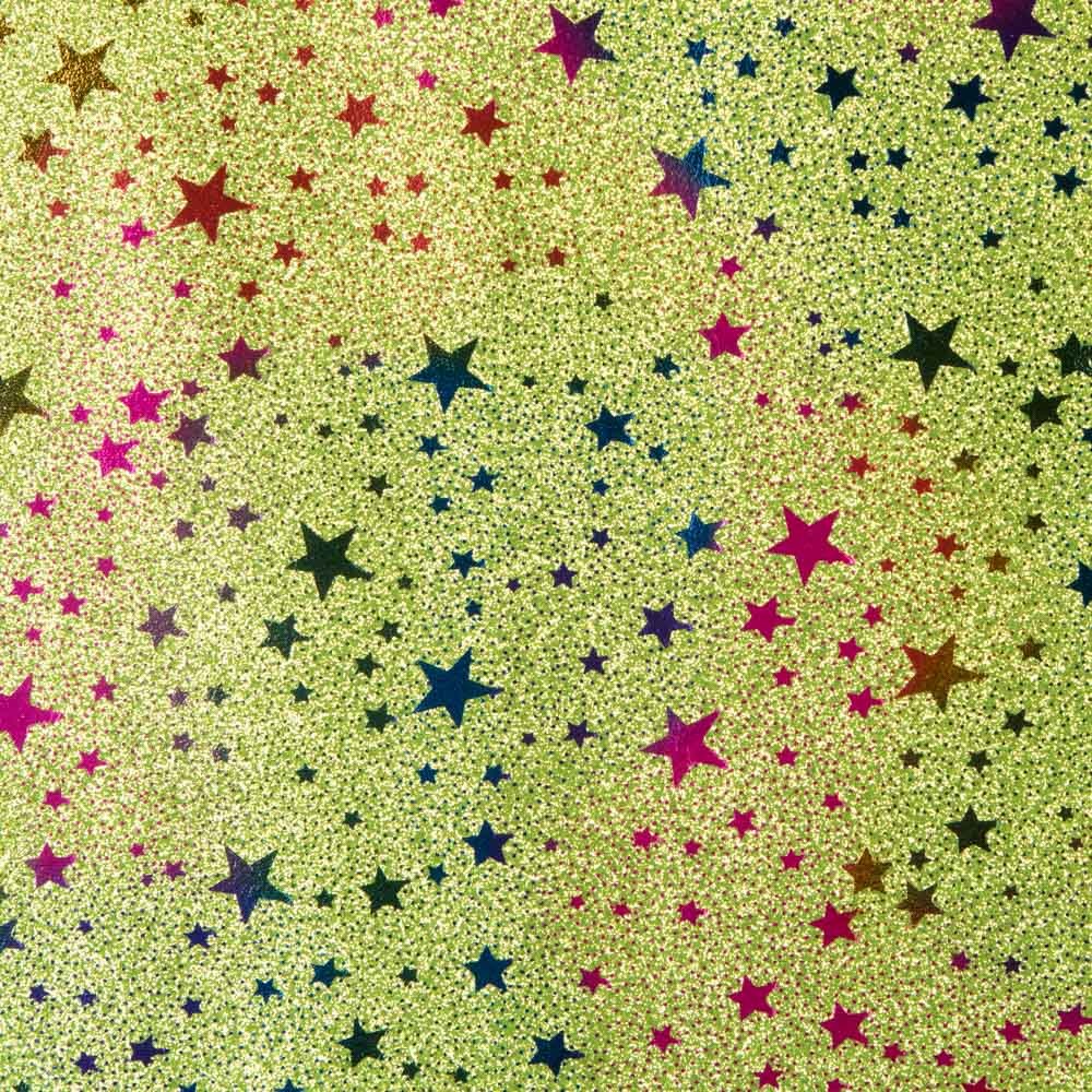 Tela Lamé Glitter Estrellas Verde - Ribes y Casals