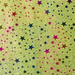 Tela Lamé Glitter Estrellas Verde - Ribes y Casals
