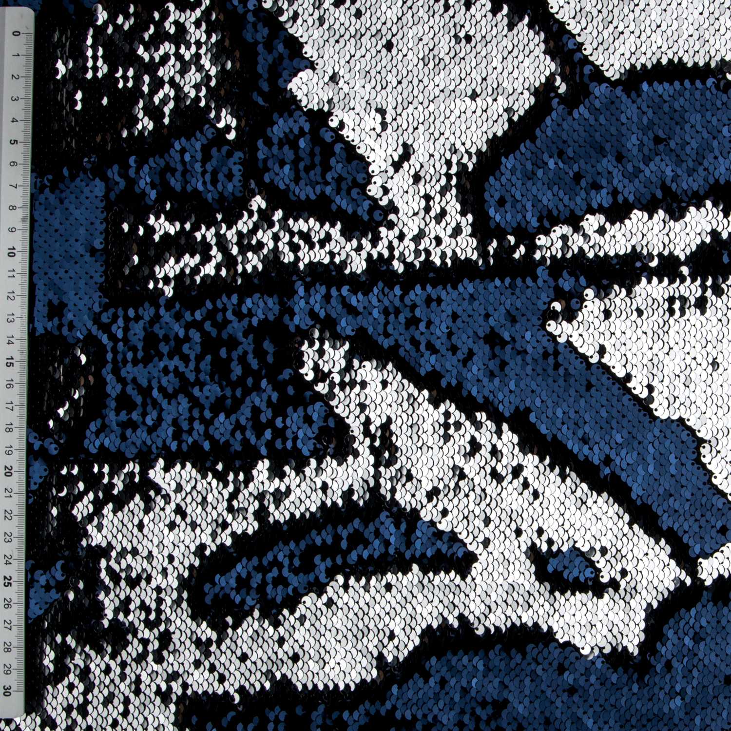 Tela Lentejuela Dos Caras Marino-Plata - Ribes y Casals