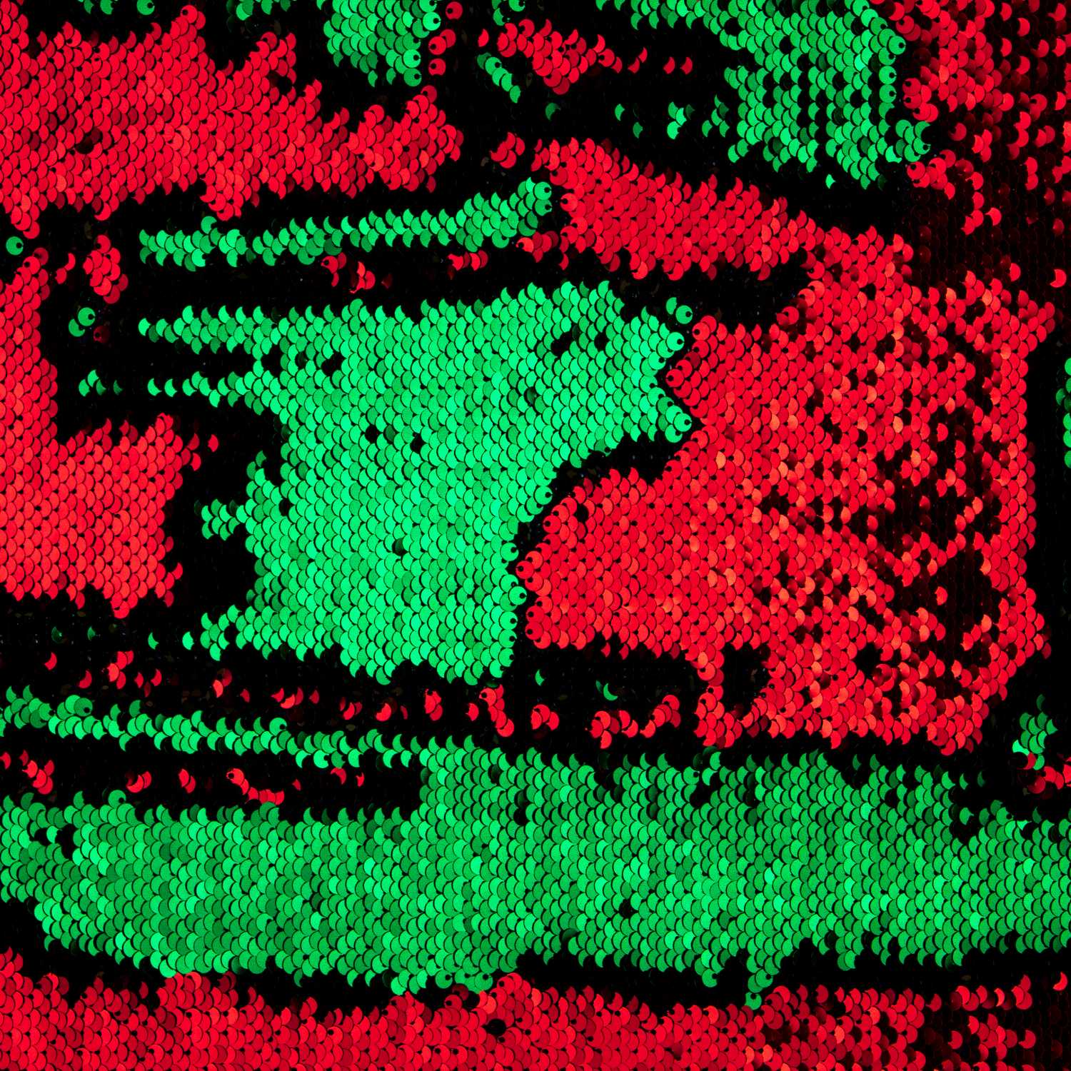 Tela Lentejuela Dos Caras Verde-Rojo - Ribes y Casals