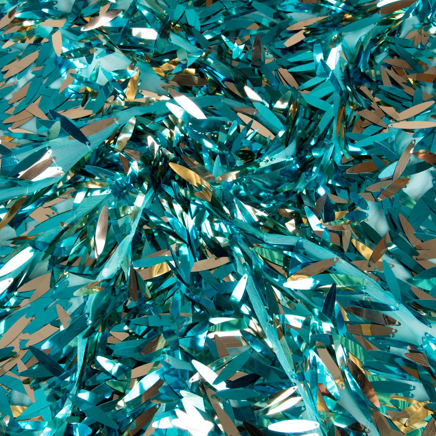 Tela Lentejuela Pluma Aguamarina - Ribes y Casals