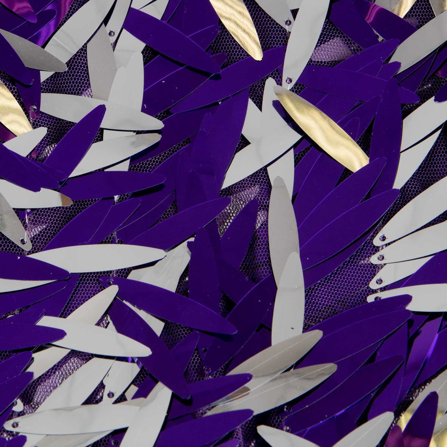 Retal Tela Lentejuela Pluma Morado 140x - Ribes y Casals