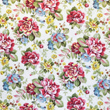 Tela Lona Estampada Cretona Fucsia Turquesa - Ribes y Casals
