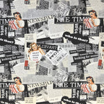 Tela Lona Estampada Newspaper Pin Up - Ribes y Casals