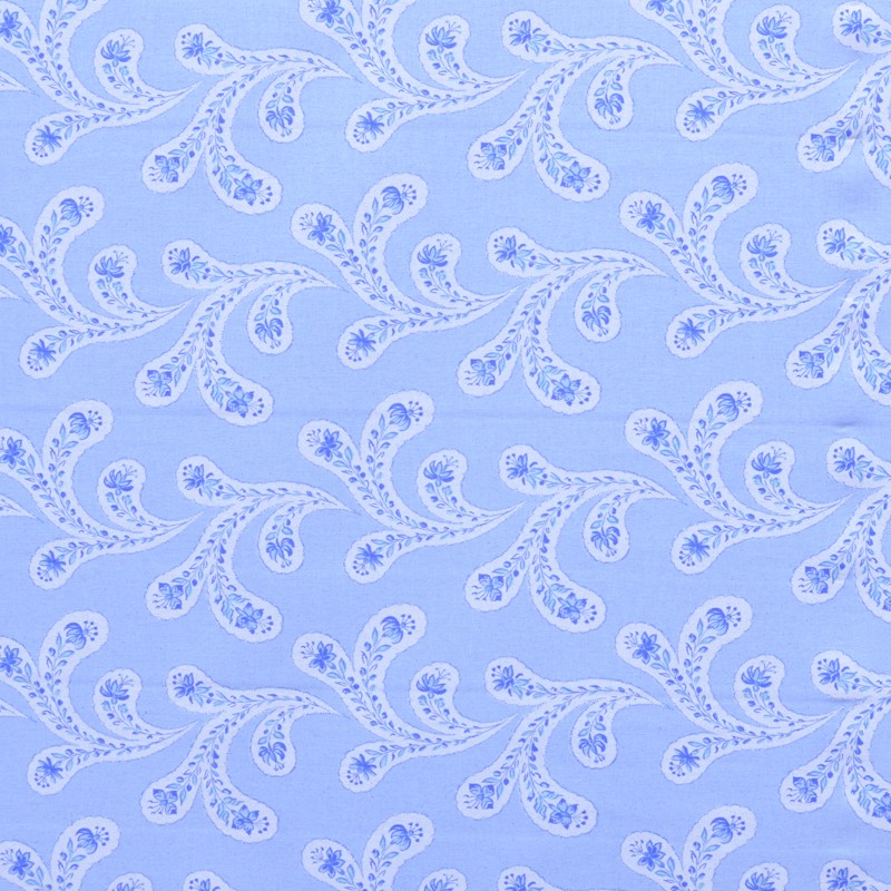 Tela Loneta Cachemir Fondo Azul Cielo - Ribes y Casals