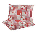 Tela Loneta Corazones Patchwork Rojo - Ribes y Casals