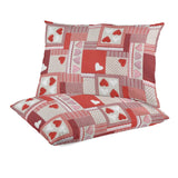 Tela Loneta Corazones Patchwork Rojo - Ribes y Casals