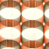 Tela Loneta Estampada Anillas Naranja - Ribes y Casals