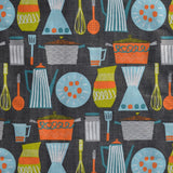 Tela Loneta Estampada Cocina Gris - Ribes y Casals