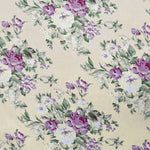 Tela Loneta Estampada Flores Rosas Fondo Cruda - Ribes y Casals