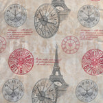 Tela Loneta Estampada Torre Eiffel Roja - Ribes y Casals