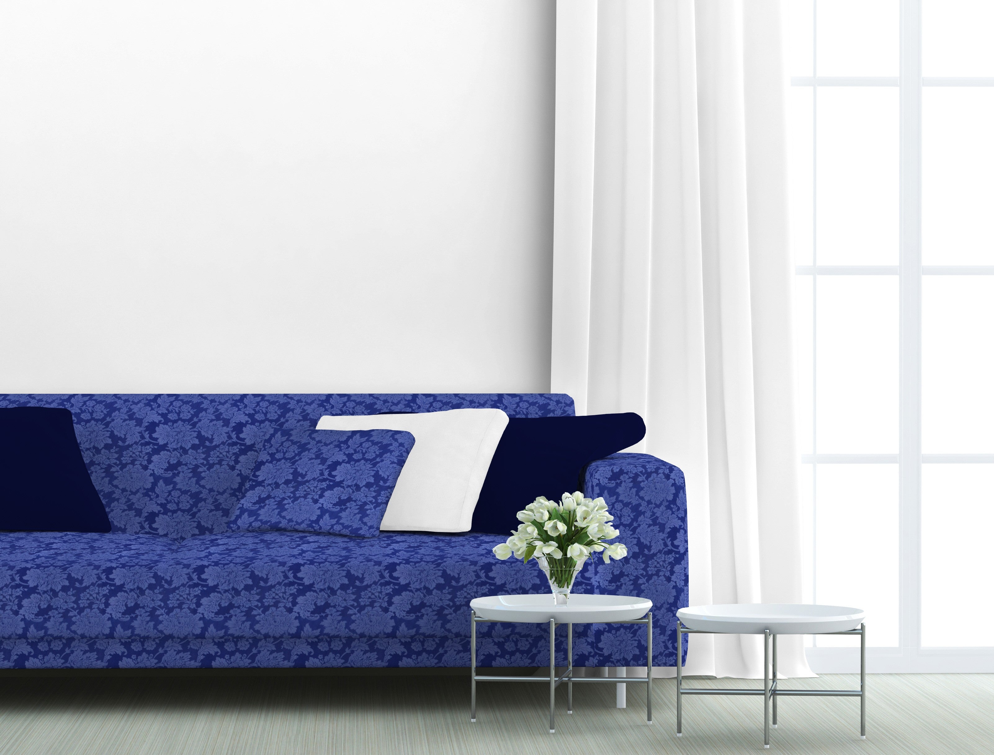 Tela Loneta Jacquard Azulón - Ribes y Casals